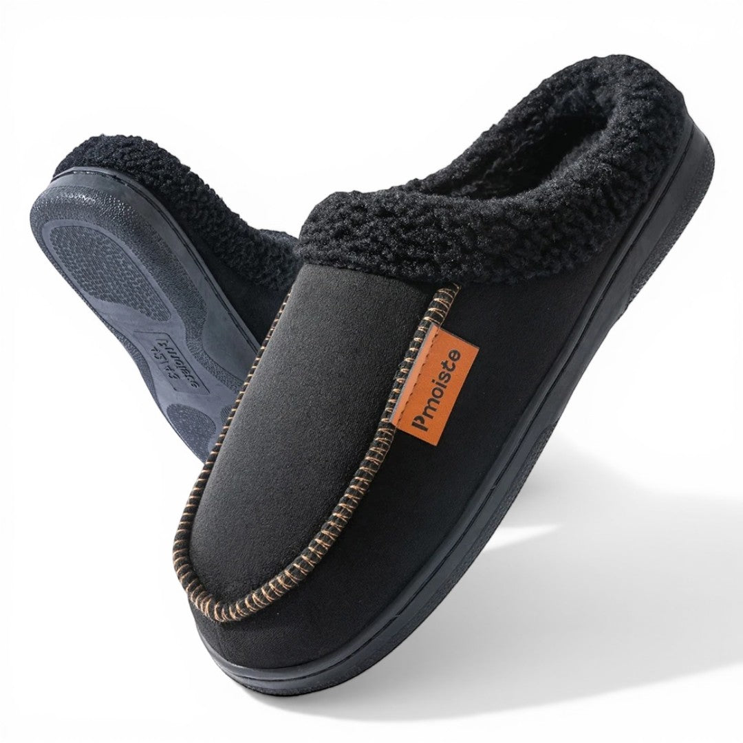 Chaussons cuir fourrés
