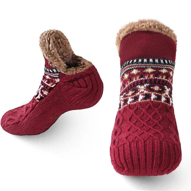 Chausson chaussette - Fluff Rouge / 35-39