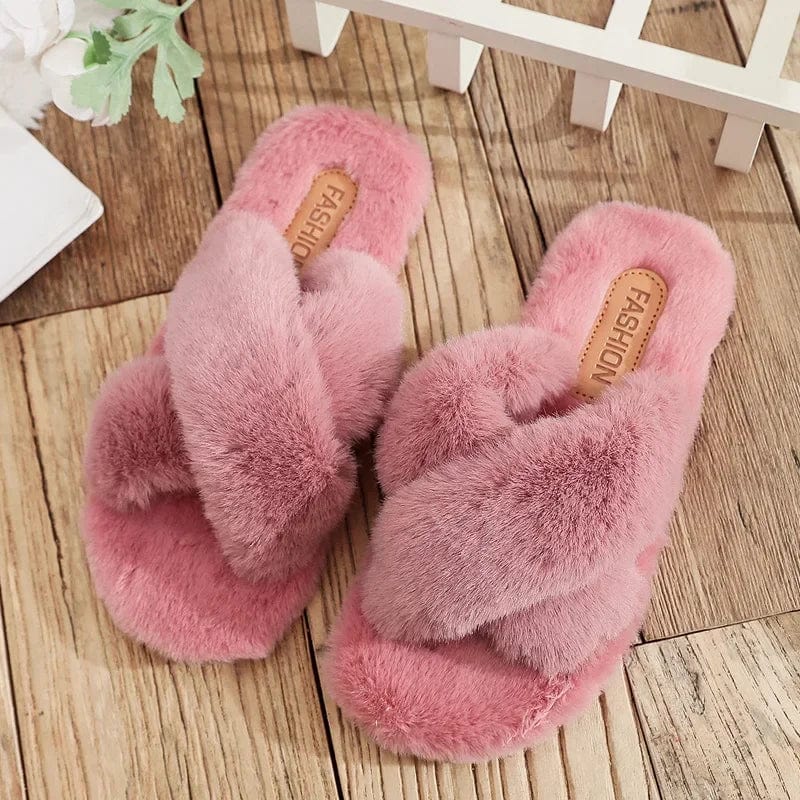 Chausson Claquette Fourrure Rose / 39