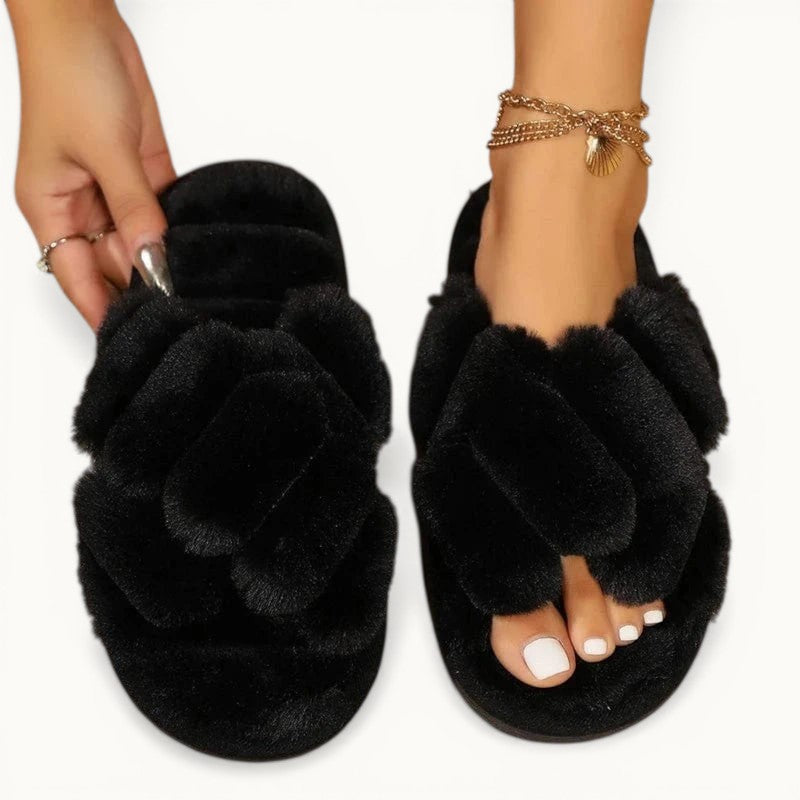 Chausson femme fourrure Noir / 36-37