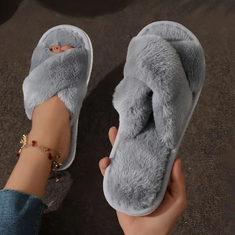 Chausson femme fourrure - Liefse Gris / 35-36