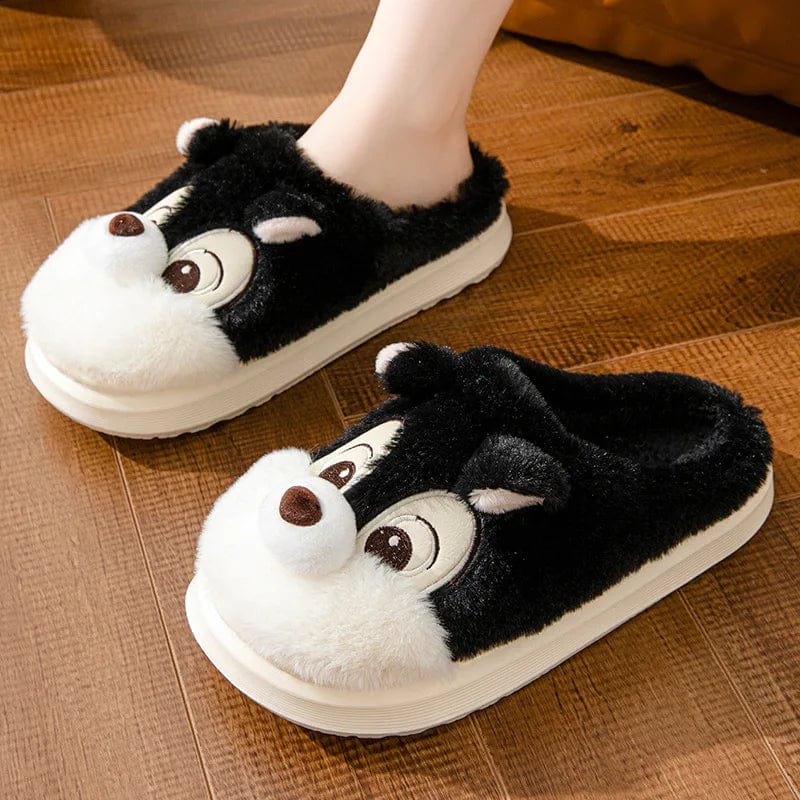 Chausson mignon chien Noir / 34-35