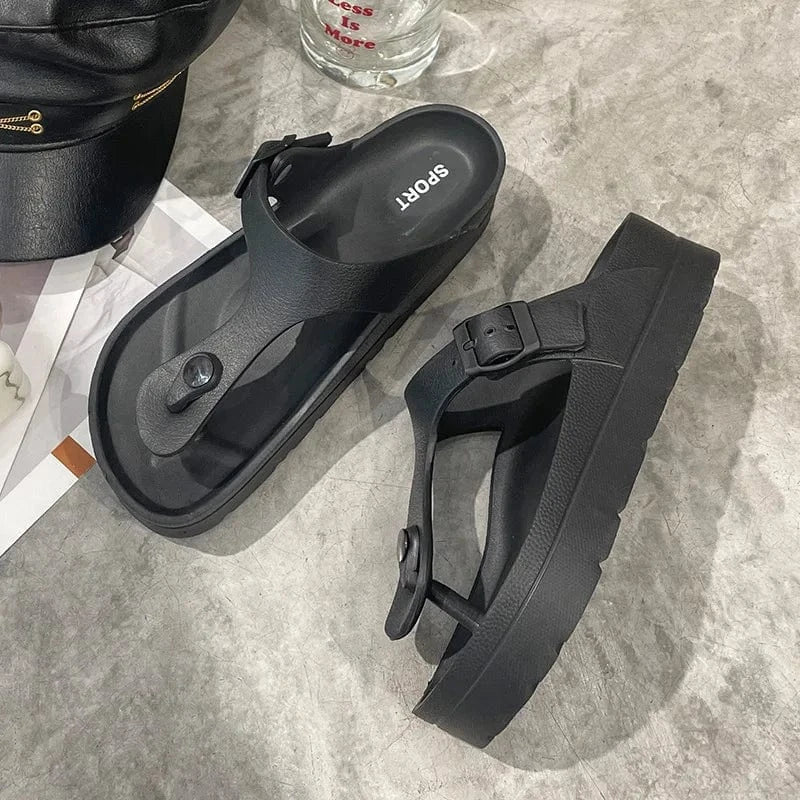 Chausson sandale femme été | Plateforme EVA Noir / 36