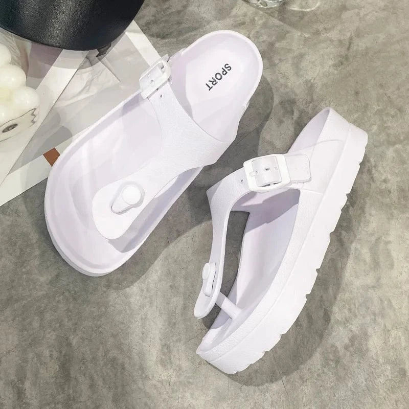 Chausson sandale femme été | Plateforme EVA Blanc / 36