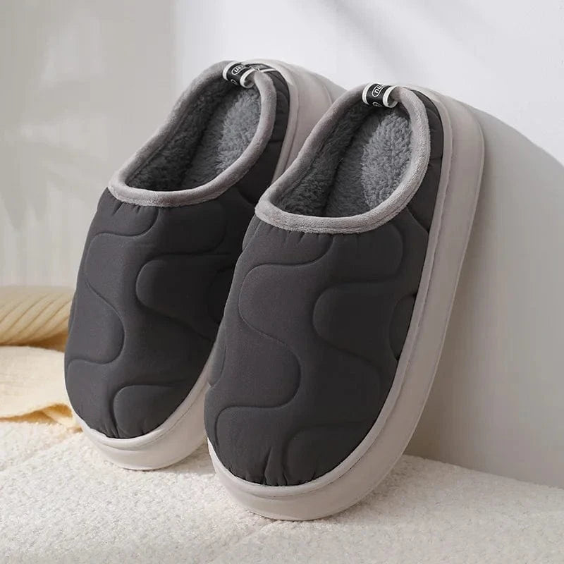 Chaussons d'extérieur imperméables pour hommes et femmes, chaussures chaudes en coton non ald, pantoufles de chambre, intérieur, maison, confort, couple, automne, hiver