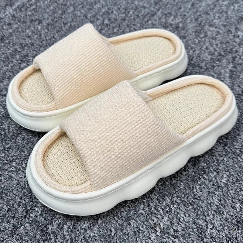 Chaussons femme antidérapant Beige / 35-36