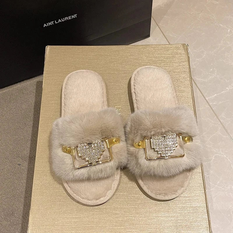 Chaussons femme élégants Crème / 35-36
