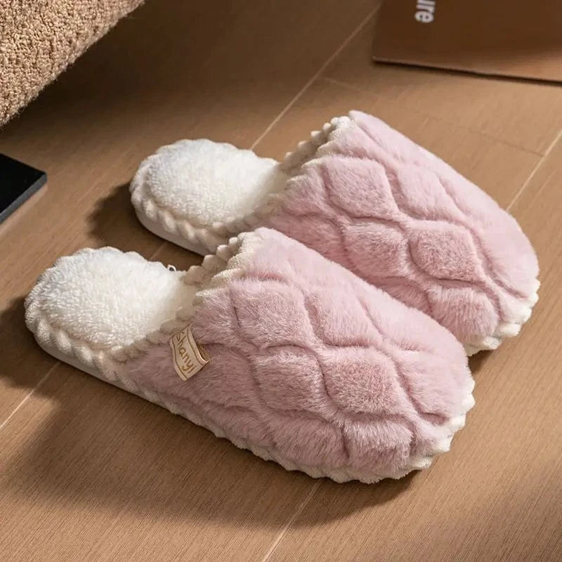 Chaussons femme hiver | Coton moelleux Rose / 34-35