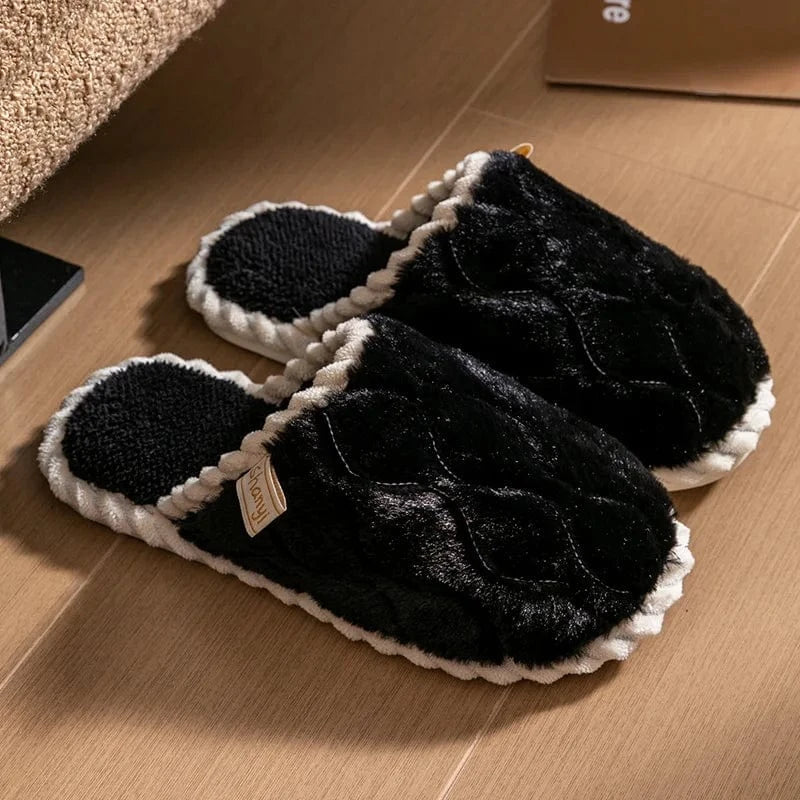Chaussons femme hiver | Coton moelleux Noir / 37-38