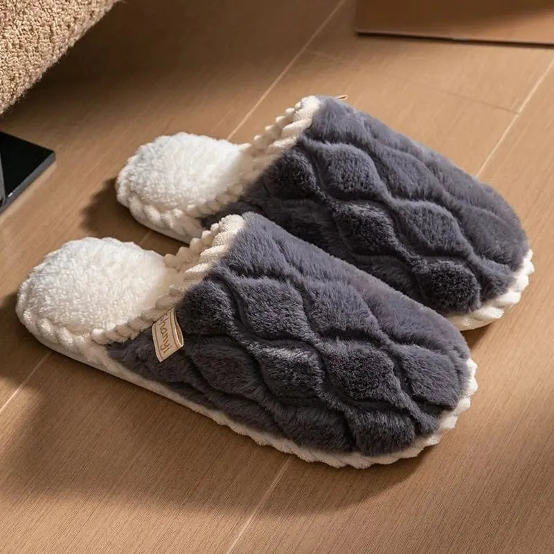 Chaussons femme hiver | Coton moelleux Gris / 37-38