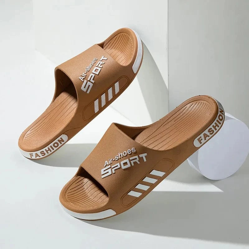 Chaussons homme été | Tongs PVC antidérapantes Marron / 34-35