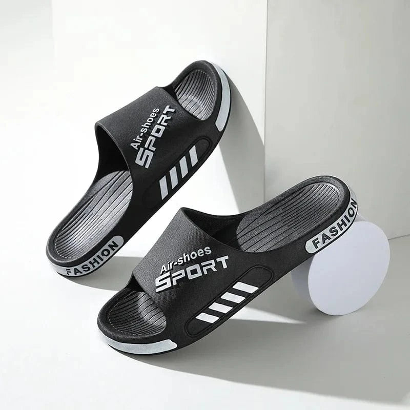 Chaussons homme été | Tongs PVC antidérapantes Noir/Blanc / 34-35