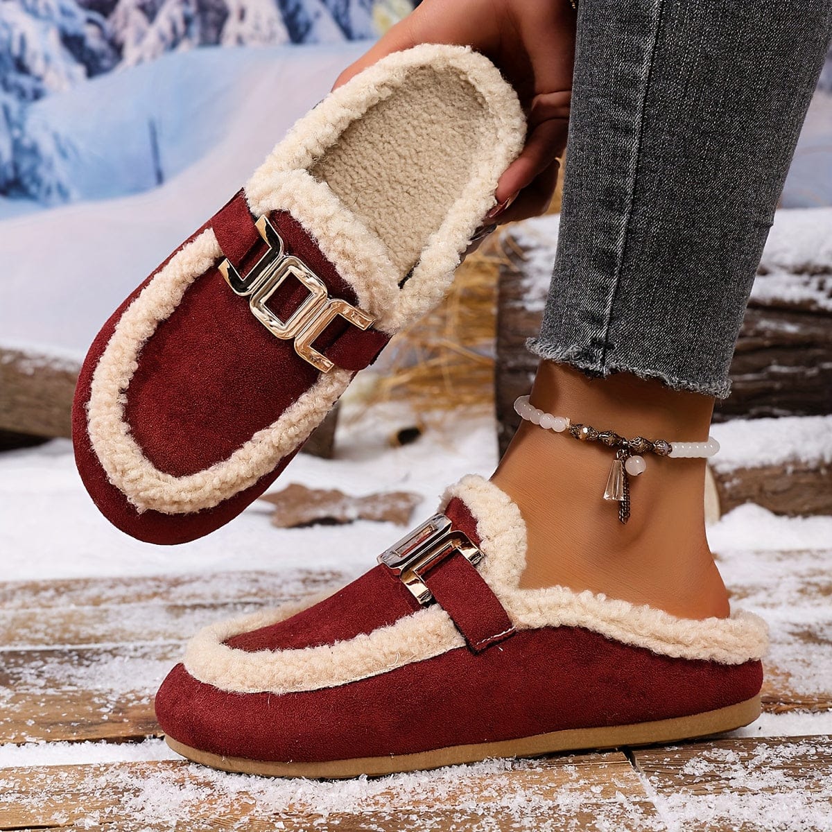 Chaussons mules femme Bordeaux / 35-36