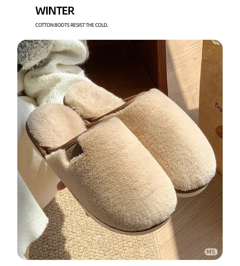Gacimy-Pantoufles de maison d'hiver pour femmes, chaussures d'intérieur chaudes et floues, diapositives plates décontractées, pantoufles en peluche douces et confortables, pantoufles en fourrure moelleuse, chaussures en co