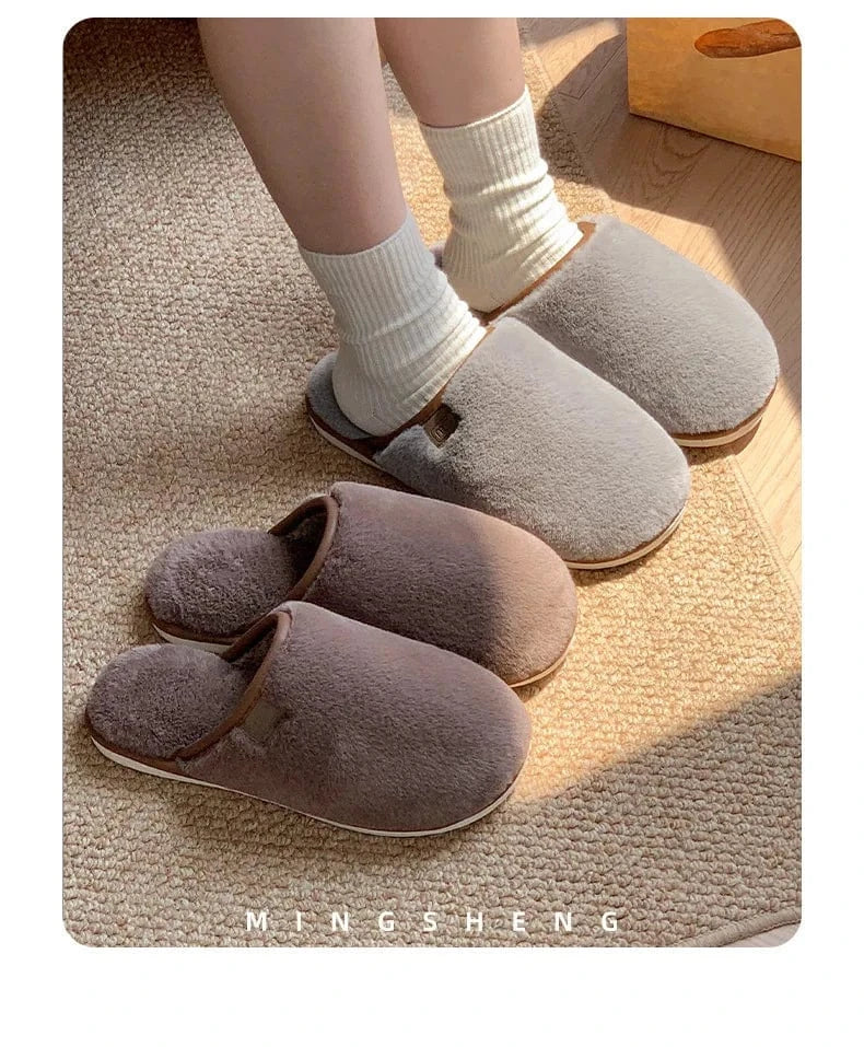 Gacimy-Pantoufles de maison d'hiver pour femmes, chaussures d'intérieur chaudes et floues, diapositives plates décontractées, pantoufles en peluche douces et confortables, pantoufles en fourrure moelleuse, chaussures en co