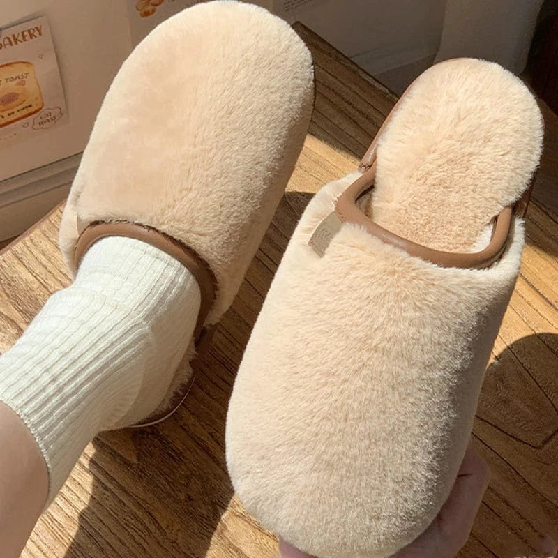 Gacimy-Pantoufles de maison d'hiver pour femmes, chaussures d'intérieur chaudes et floues, diapositives plates décontractées, pantoufles en peluche douces et confortables, pantoufles en fourrure moelleuse, chaussures en co