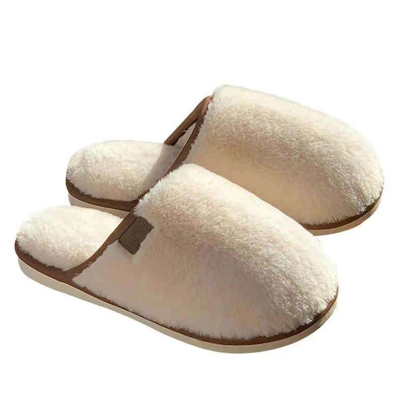 Gacimy-Pantoufles de maison d'hiver pour femmes, chaussures d'intérieur chaudes et floues, diapositives plates décontractées, pantoufles en peluche douces et confortables, pantoufles en fourrure moelleuse, chaussures en co White / 44-45 / CHINA