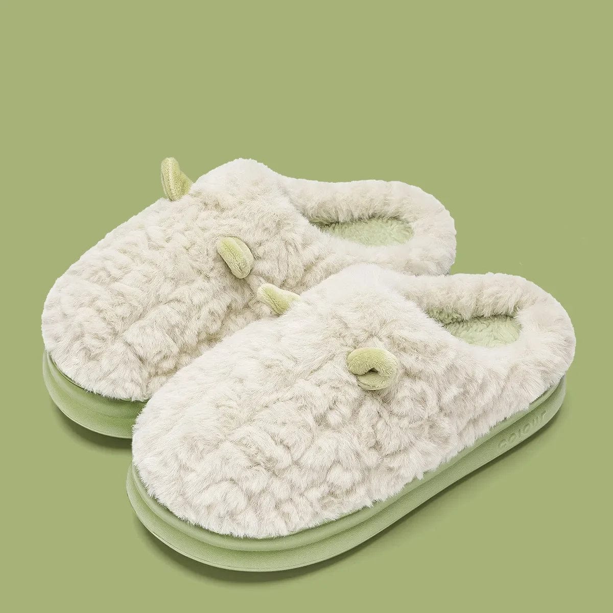 Pantoufle oreille d'animaux Vert / 35-36