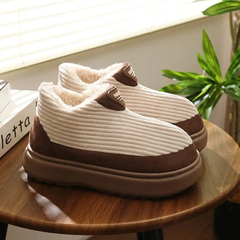 Pantoufles Classiques en Velours Côtelé pour Homme, Chaussures Douces et Chaudes, Confortables, en Coton, pour Maison, Chambre à Coucher, Extérieur, Hiver