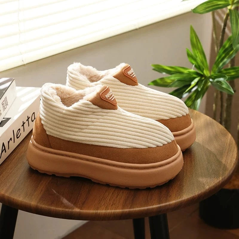 Pantoufles Classiques en Velours Côtelé pour Homme, Chaussures Douces et Chaudes, Confortables, en Coton, pour Maison, Chambre à Coucher, Extérieur, Hiver
