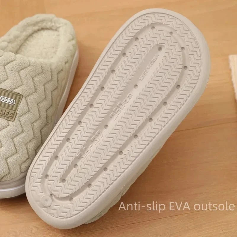 Pantoufles de maison anti-aldes classiques pour hommes et femmes, chaussures d'intérieur pour la maison, unisexe, coordonnantes, douces, confortables, chaussures en coton pour couple, hiver