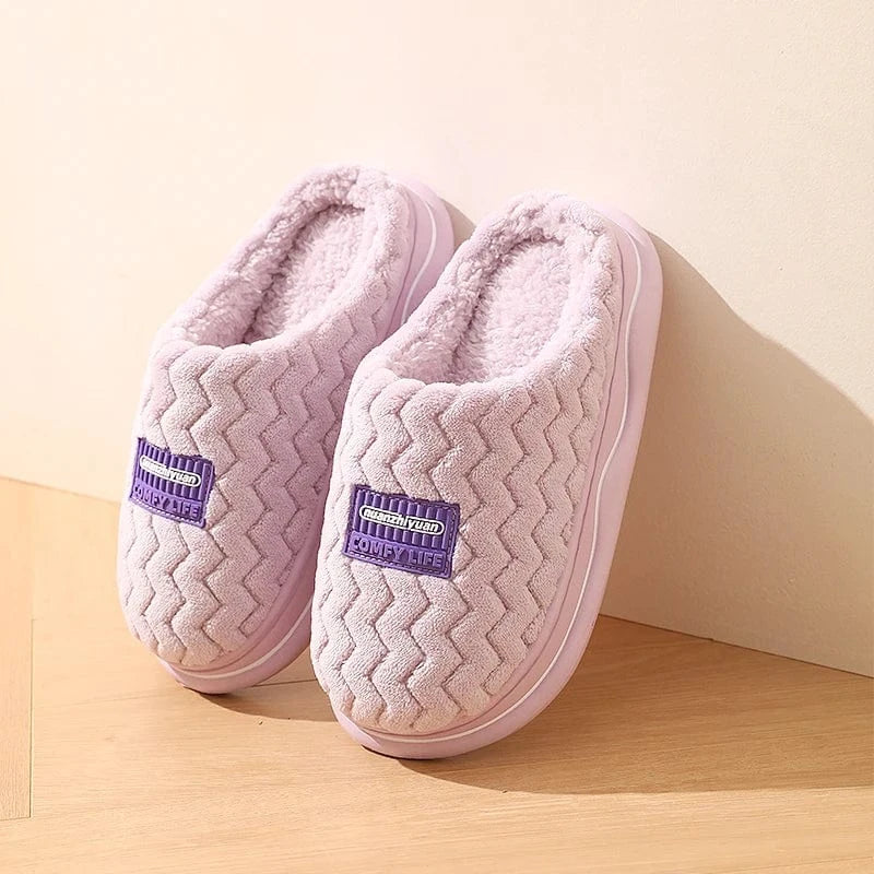 Pantoufles de maison anti-aldes classiques pour hommes et femmes, chaussures d'intérieur pour la maison, unisexe, coordonnantes, douces, confortables, chaussures en coton pour couple, hiver