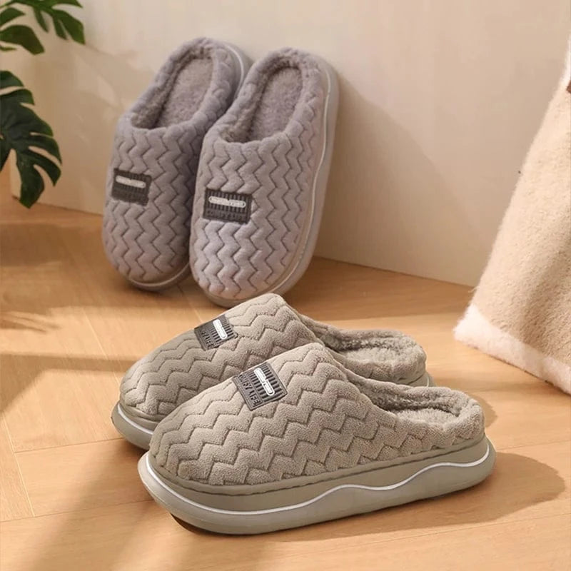 Pantoufles de maison anti-aldes classiques pour hommes et femmes, chaussures d'intérieur pour la maison, unisexe, coordonnantes, douces, confortables, chaussures en coton pour couple, hiver