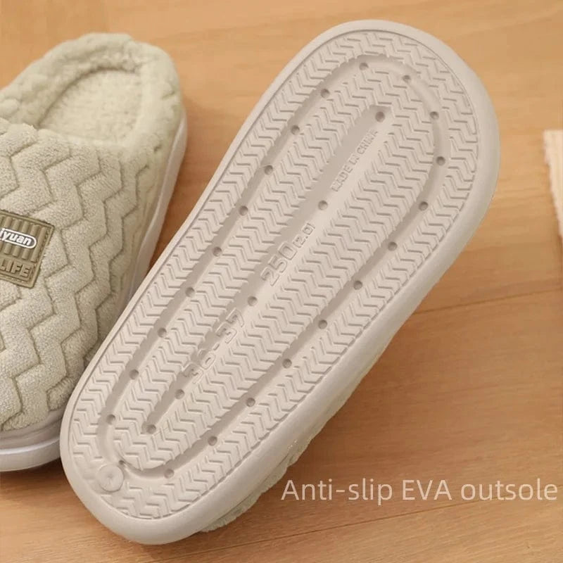 Pantoufles de maison anti-aldes classiques pour hommes et femmes, chaussures d'intérieur pour la maison, unisexe, coordonnantes, douces, confortables, chaussures en coton pour couple, hiver