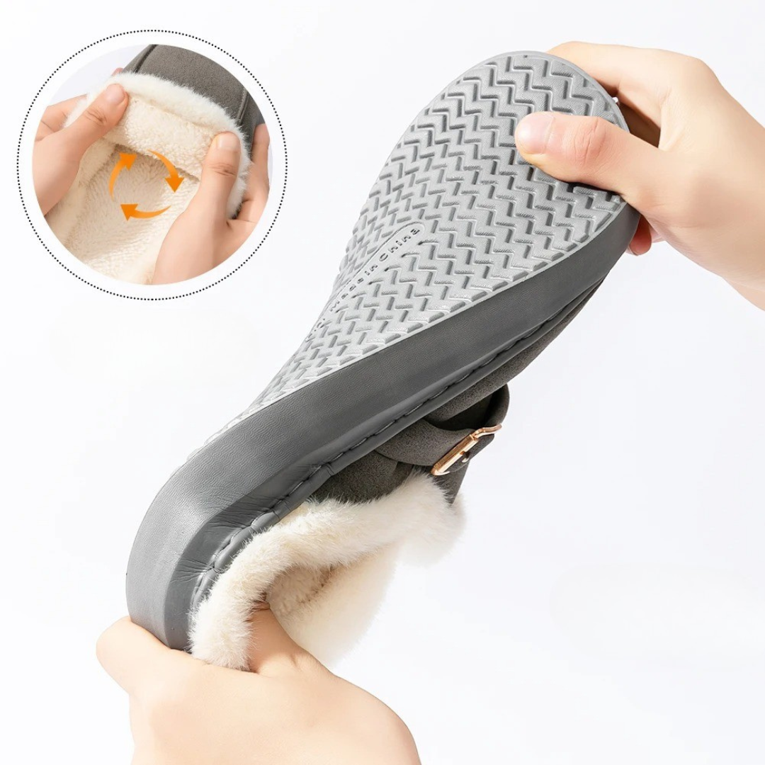 Chausson cuir fourré