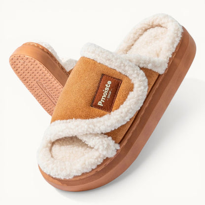 Chaussons moumoute femme