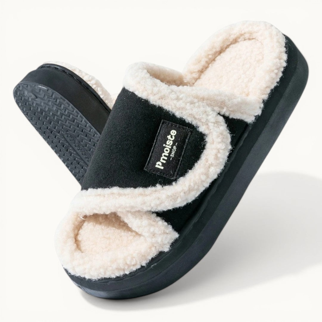 Chaussons moumoute femme