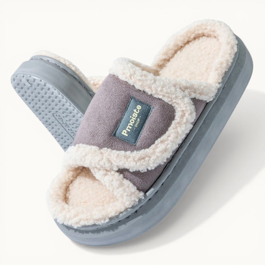Chaussons moumoute femme