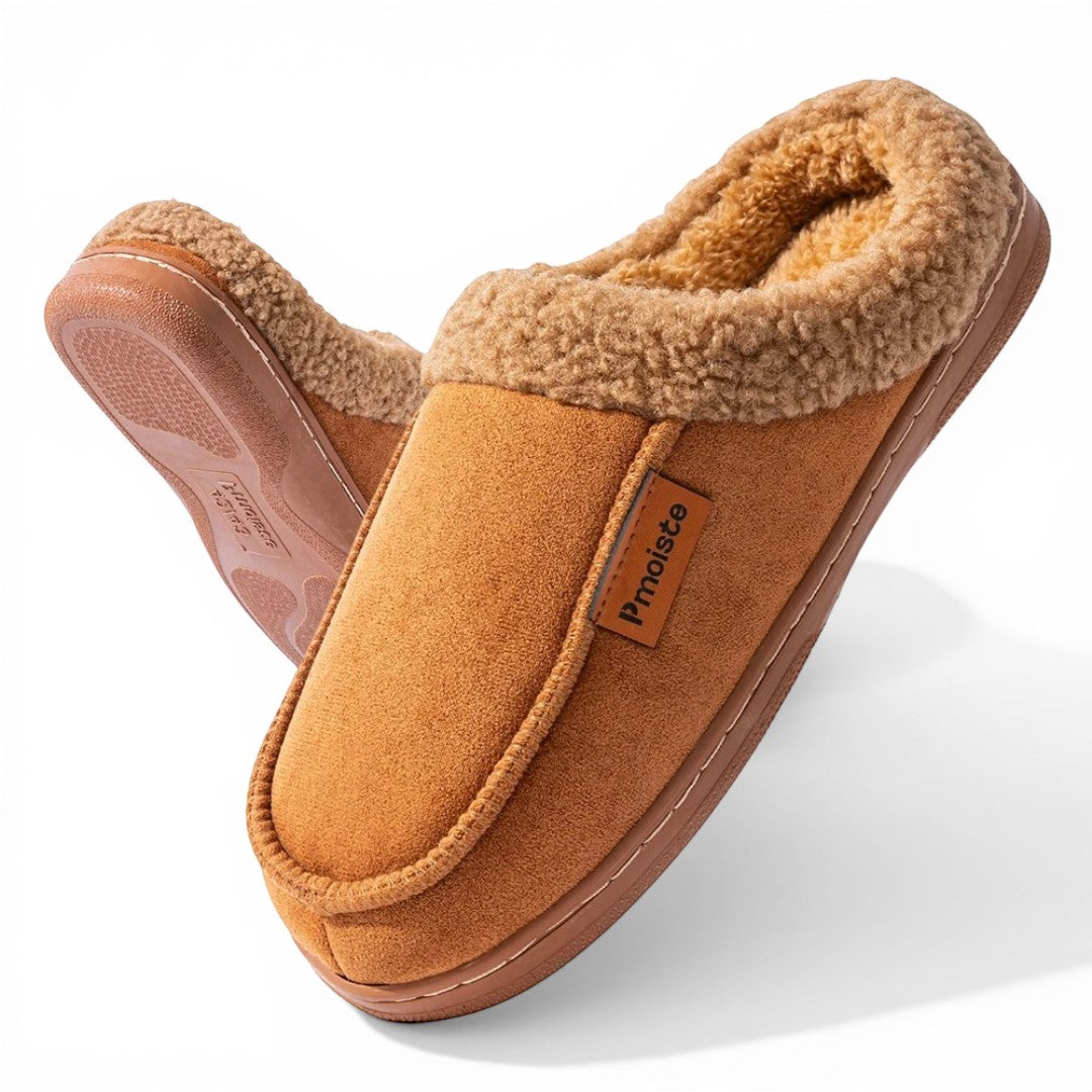 Chaussons cuir fourrés