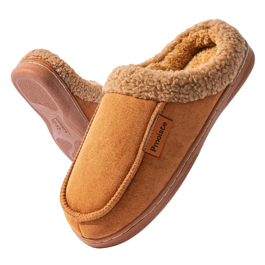 Chaussons cuir fourrés