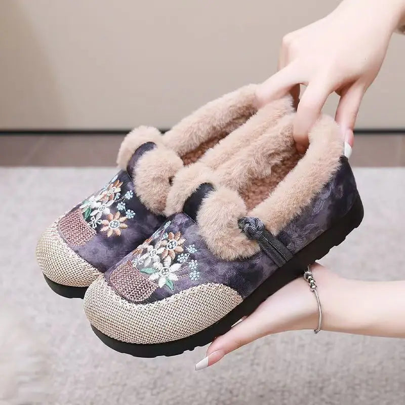 Chaussons en fourrure femme