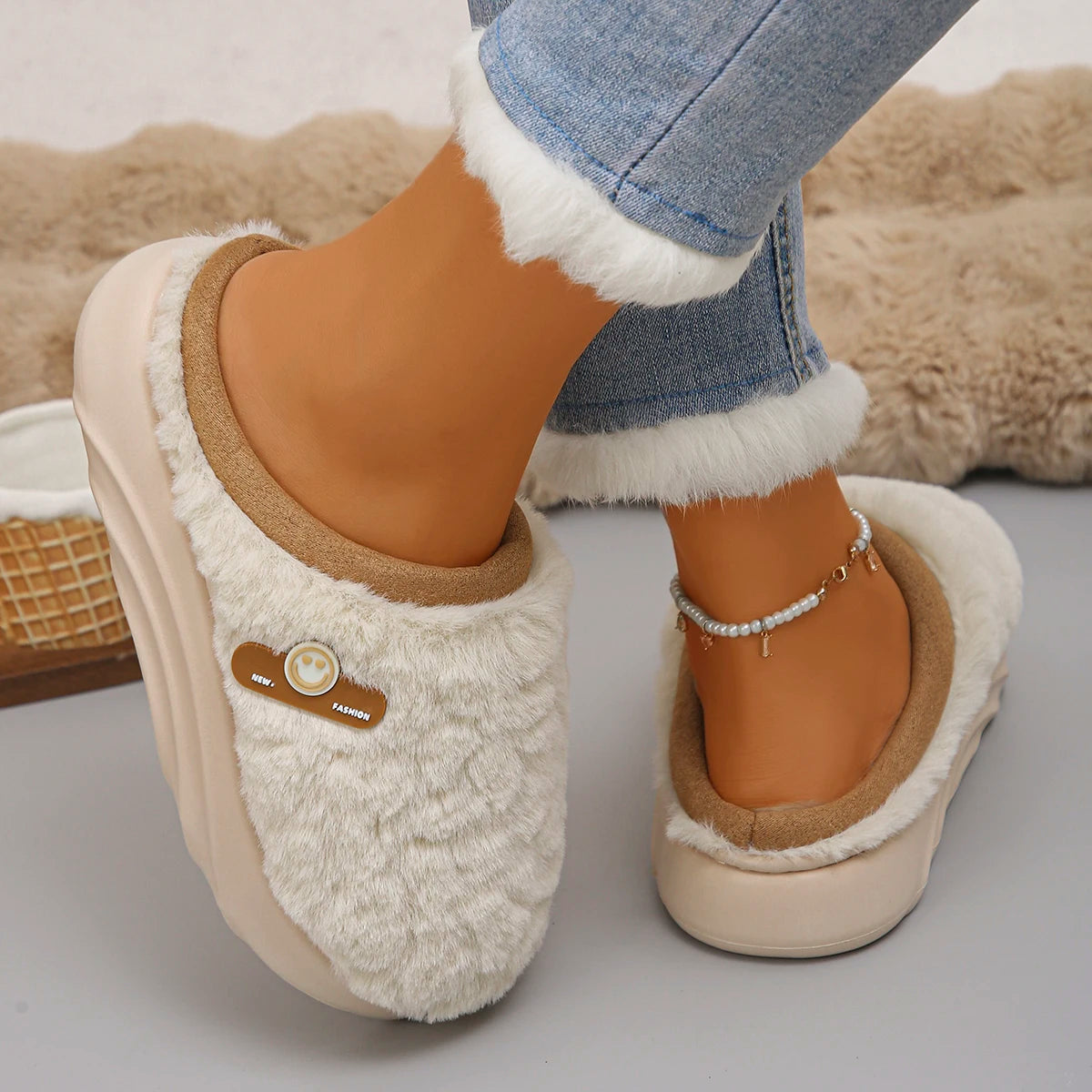 Chausson femme moumoute