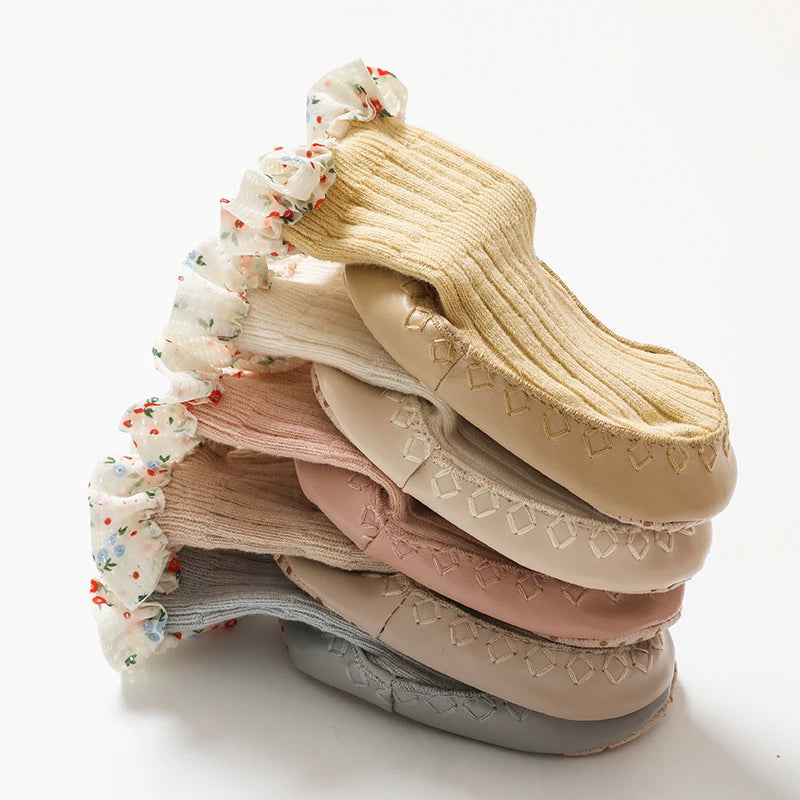 Chausson souple cuir bebe