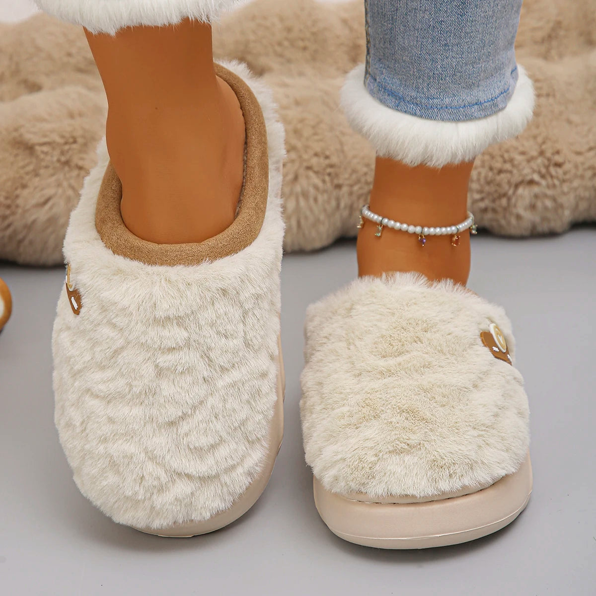 Chausson femme moumoute