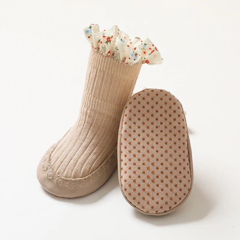 Chausson souple cuir bebe