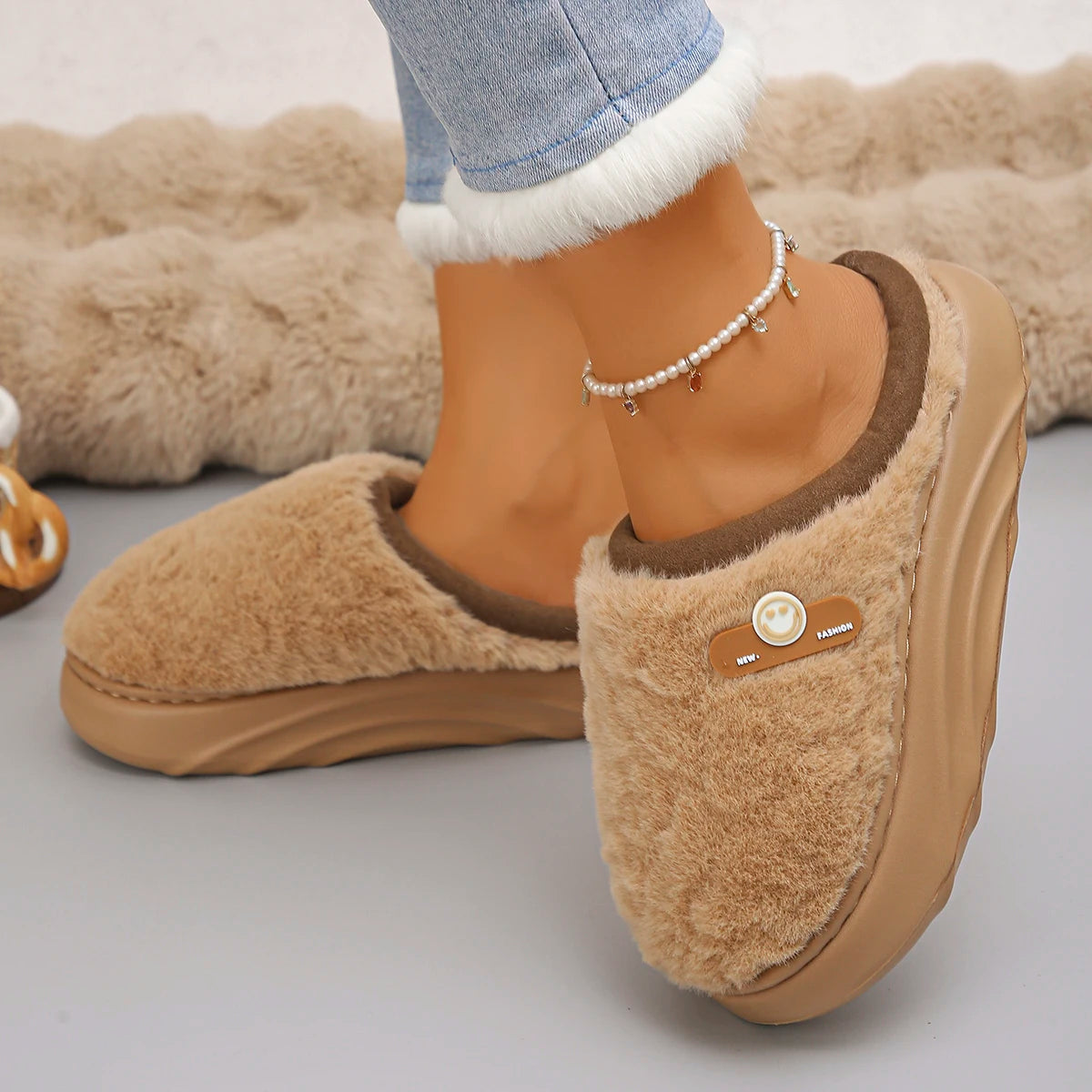 Chausson femme moumoute