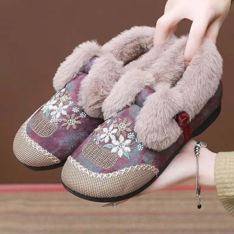 Chaussons en fourrure femme