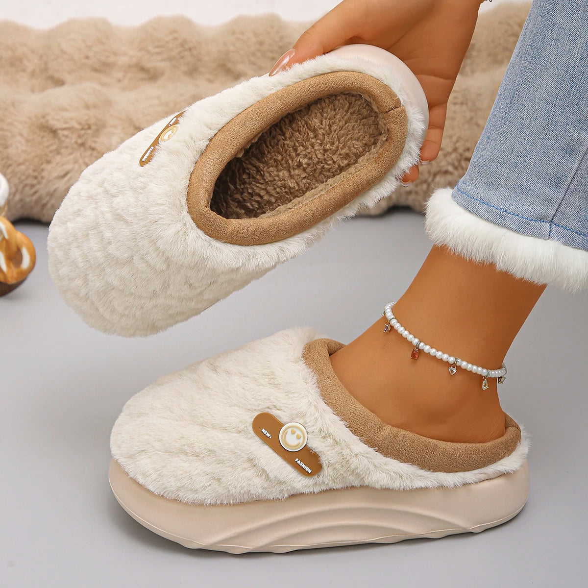 Chausson femme moumoute