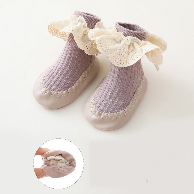 Chausson souple cuir bebe