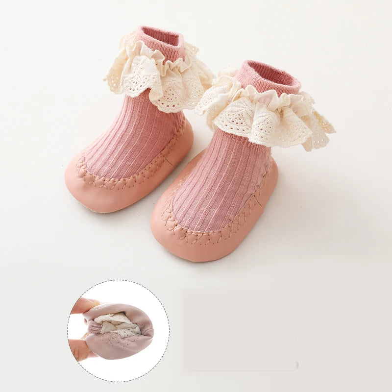 Chausson souple cuir bebe