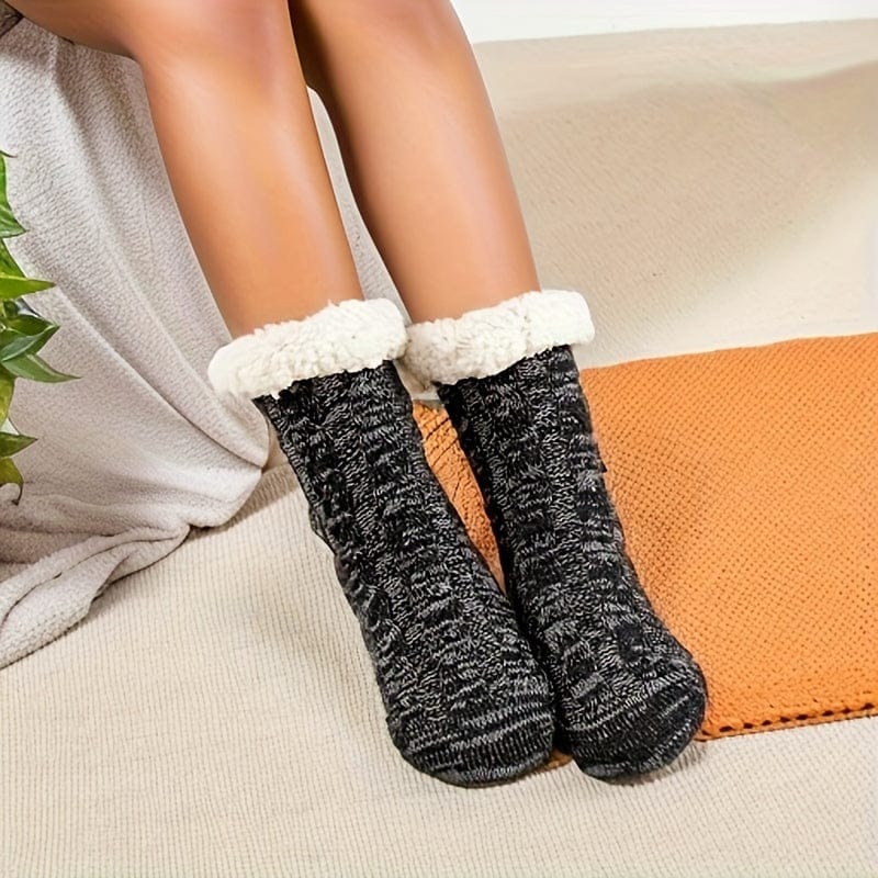 chaussettes chaussons - Plum Noir/Blanc / 36-40