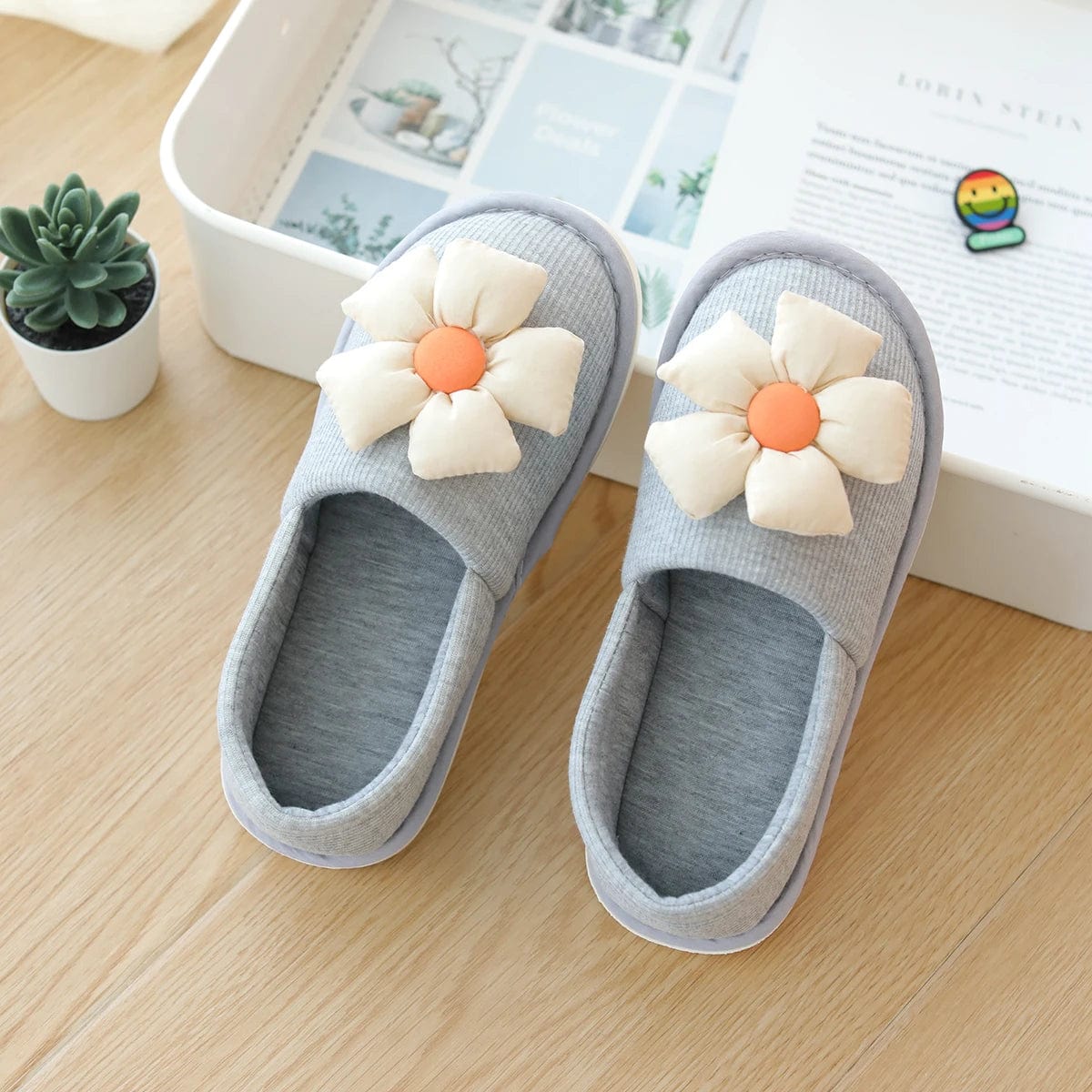 Chausson Ballerine Fleur Gris / 37