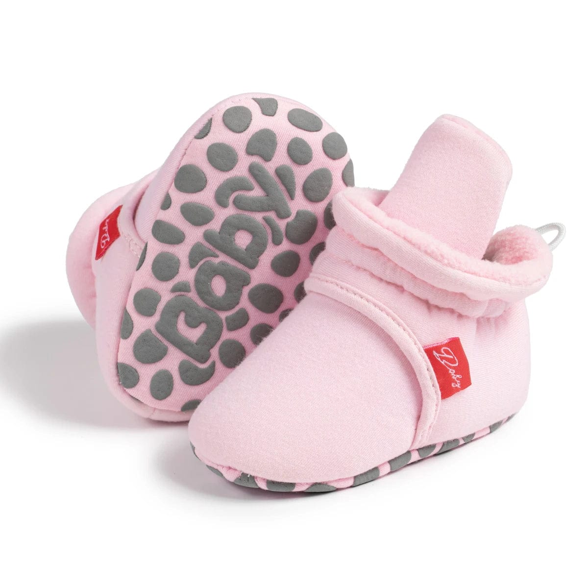 Chausson bébé à scratch Rose / 16-17