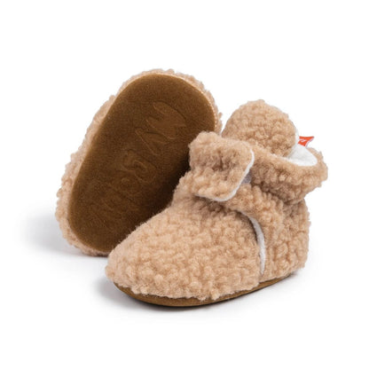 Chausson bébé à scratch Crème / 16-17