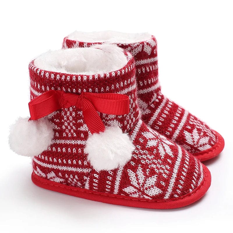 Chausson bébé botte de Noël Rouge / 16-17