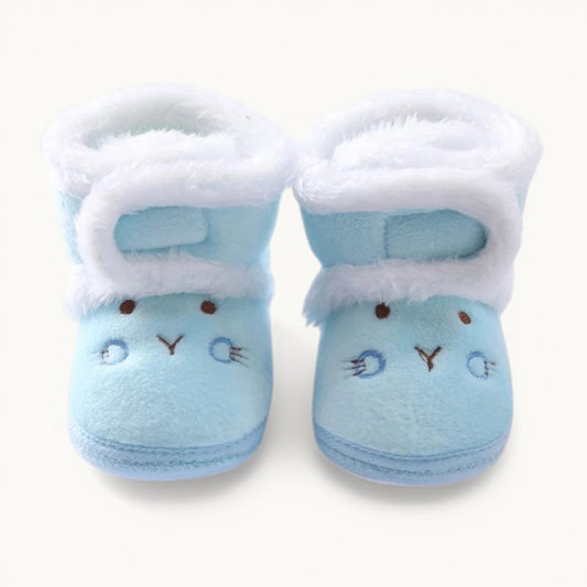 Chausson Bébé - Hiver Animaux Bleu / 0-6 mois